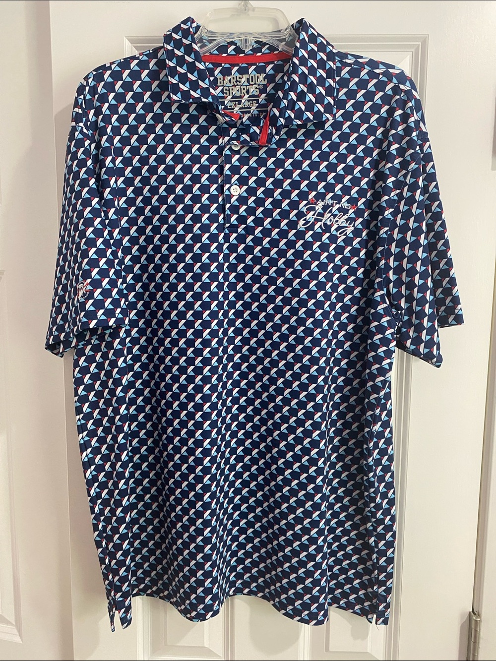 Barstool Sports Ain’t No Hobby Geo Print Performance Golf Polo Size XXL - EUC
